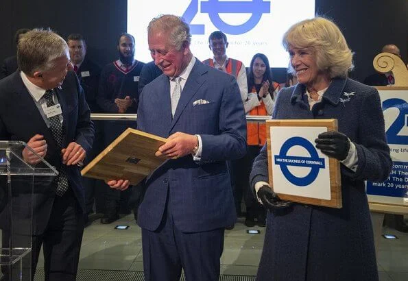 The Prince of Wales and The Duchess of Cornwall visited the London Transport Museum to mark 20 years of Transport for London