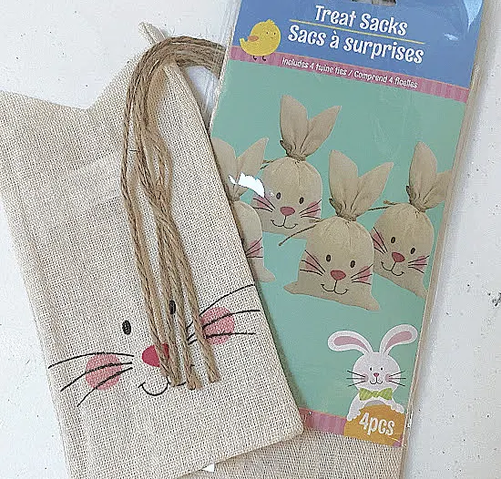 Dollar store bunny shaped treat bags