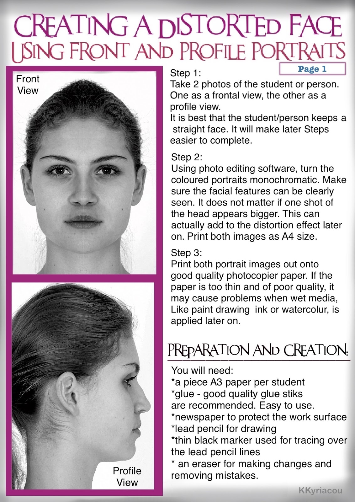 CREATING A DISTORTED FACE Art Making Techniques