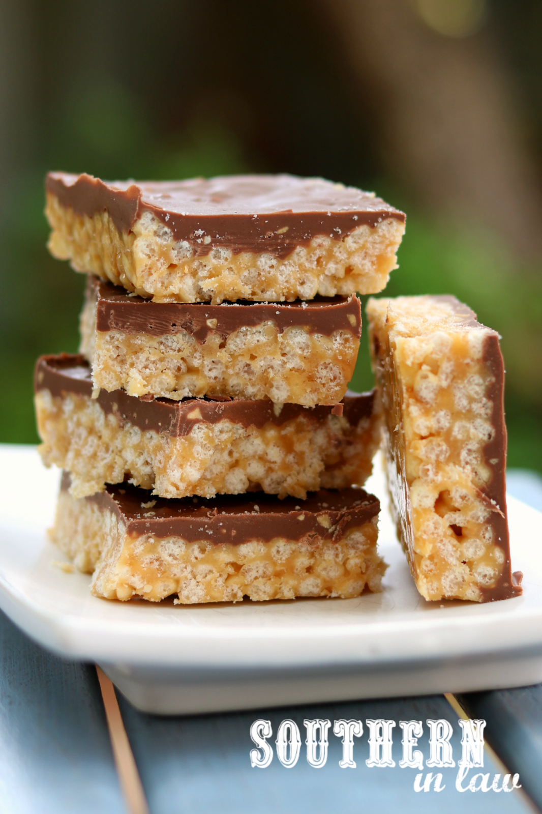 Southern In Law Recipe Vegan Chocolate Peanut Butter Crunch Bars (Gluten Free & Refined Sugar