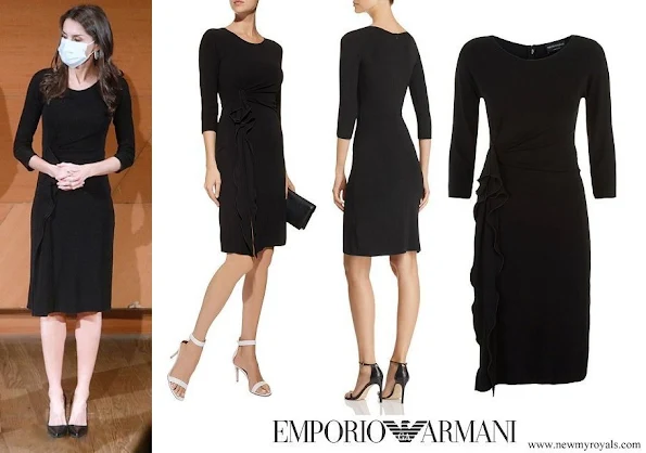 Queen Letizia wore Emporio Armani Ruffled Dress