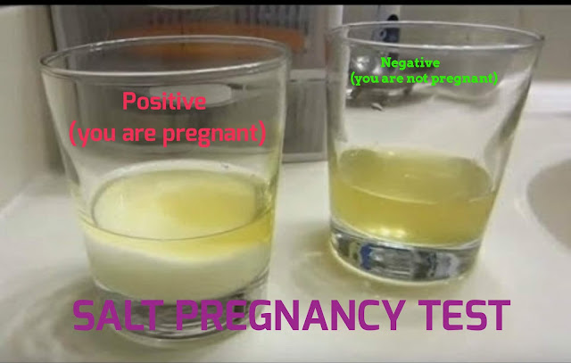 Image result for salt pregnancy test positive and negative