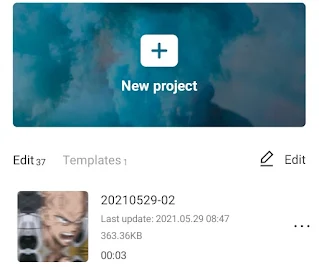 create a new project in capcut app