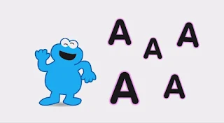 Animated Cookie Monster sings about the A sound in the word apple. Sesame Street Episode 4418 The Princess Story season 44