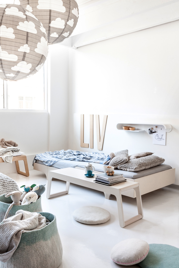 Rafa-kids A teen bed + B bench in whitewash finish Rafa-kids A teen bed + B bench in whitewash finish