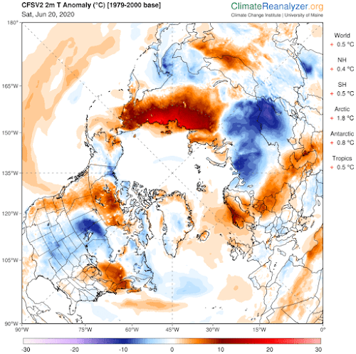 Temperature anomalies June 2020 Siberia