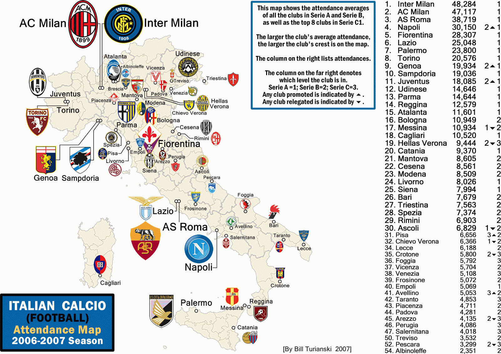 Football Teams In Italy Map United - Calcio