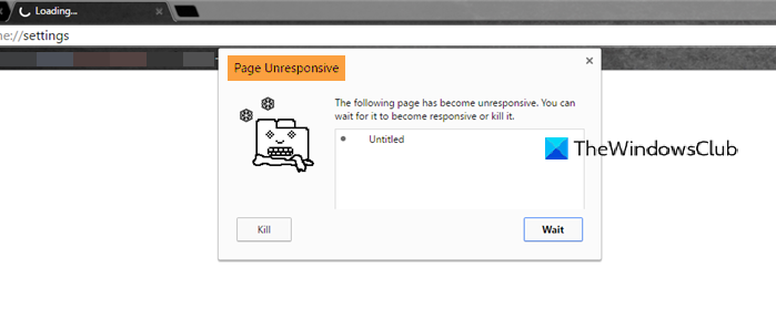 Pagina Errore che non risponde in Google Chrome