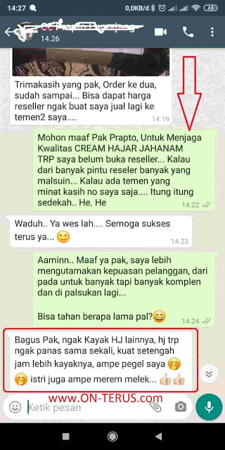 Testimoni Pengguna Cream Hajar Jahanam TRP Obat Kuat Oles Tanpa Rasa Panas