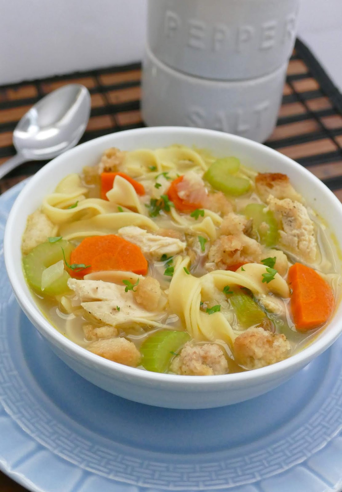 Roasted Turkey and Stuffing Noodle Soup Recipe