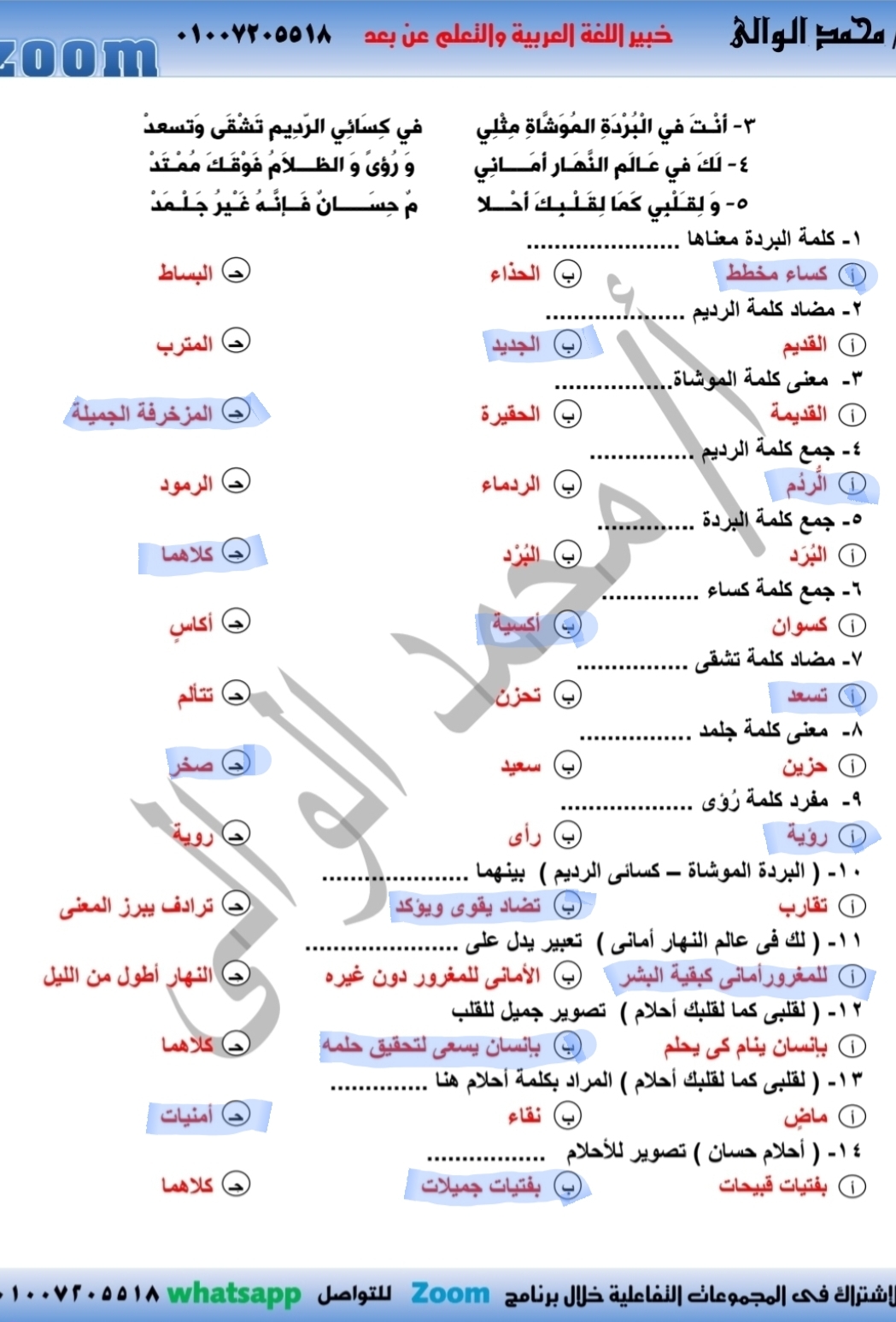مراجعة درس فى رحاب الإنسانية لغة عربية للصف السادس الإبتدائى الترم الثانى