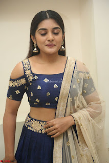 Niveda Thomas in Lovely Blue Cold Shoulder Ghagra Choli Transparent Chunni ~  Exclusive Celebrities Galleries 073