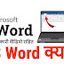 माइक्रोसॉफ्ट वर्ड क्‍या है - What is MS Word in Hindi