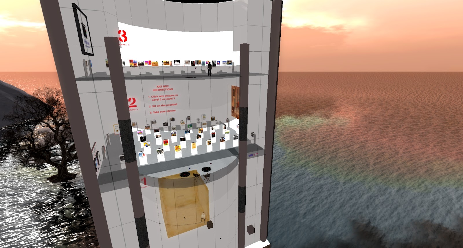 Echt Virtuell Art Box Mit dem Avatar in Szenen großer Künstler