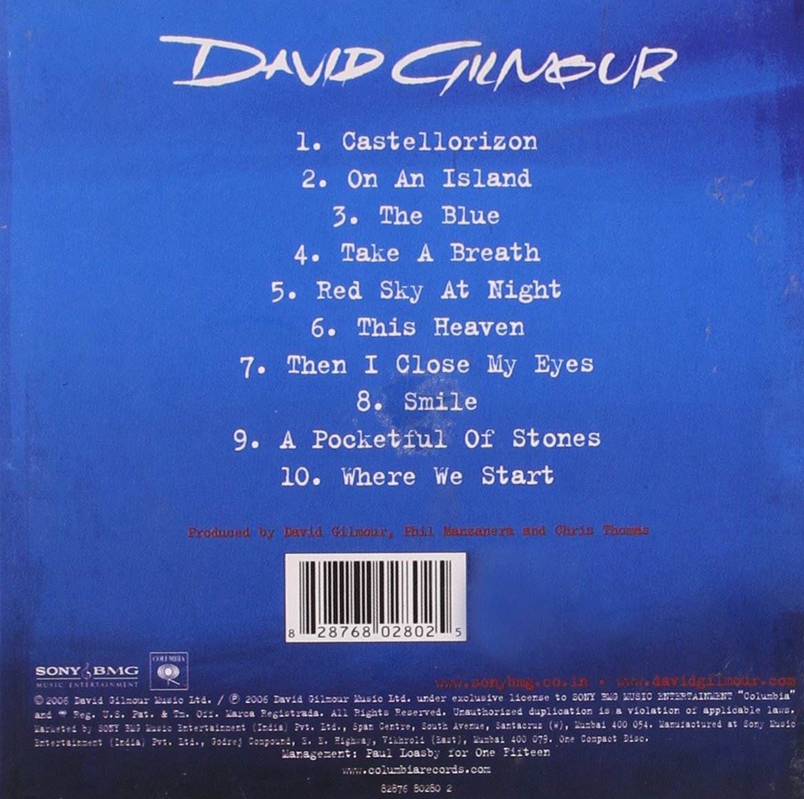 Classic Rock Covers Database (full album download) David Gilmour On