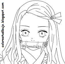 Dibujo de rostro de Nezuko para colorear - COLOREA TUS DIBUJOS