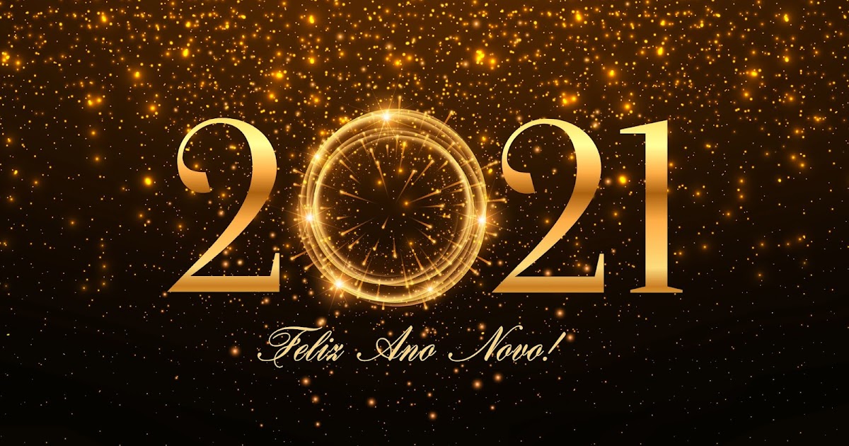 Luzes Douradas Feliz Ano Novo 2021