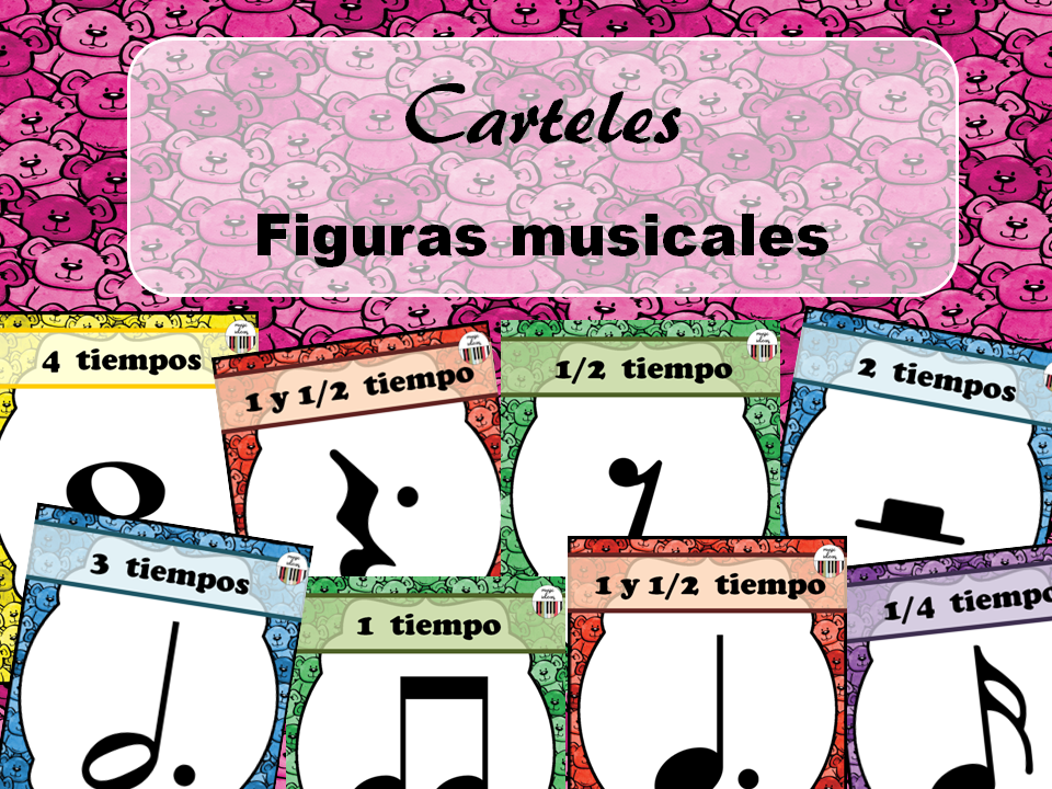 16 Carteles de figuras musicales para recordar sus valores [Music Ideas]