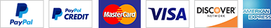 Pay with PayPal, PayPal Credit or any major credit card