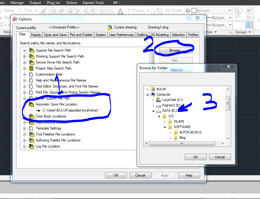 Post 9 Pengaturan Automatic Save Pada AutoCad Go Auto CAD