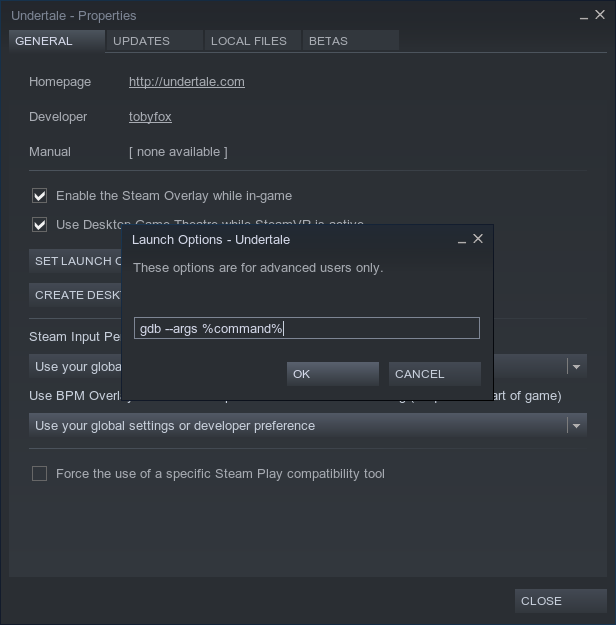 Trouble Launching Undertale from Steam - Workaround 