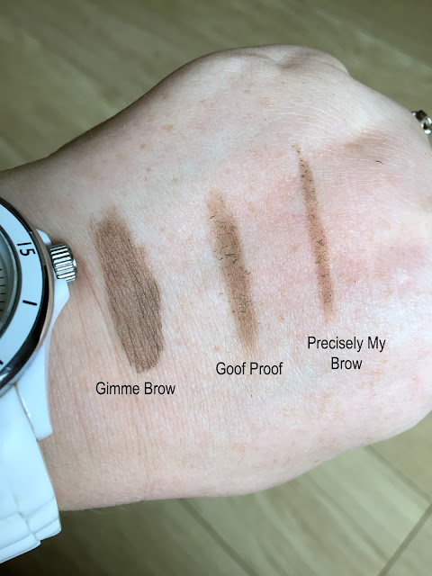 Swatches of the new Benefit Brow Pencils & Gimme Brow