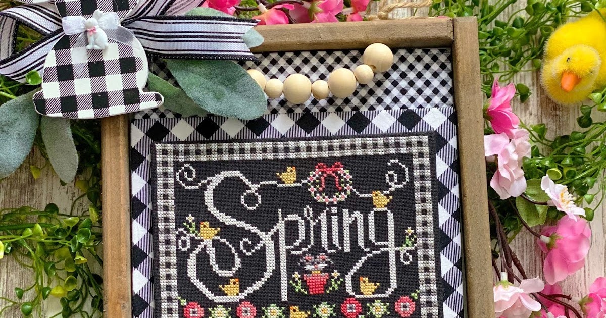 Priscillas Buffalo Plaid Spring .. Punch Needle and Primitive Stitcher