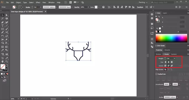 Deer Logo in Adobe Illustrator