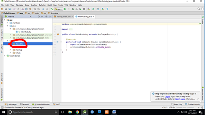 tutorial make simple splash screen in android studio