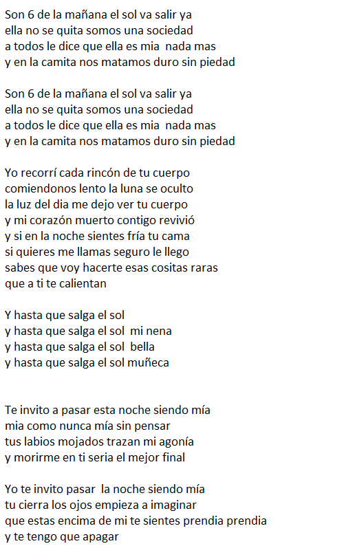 LETRA - Hasta Que Salga El Sol - Neutro Shorty