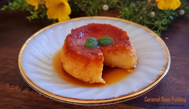 images of Caramel Rava Pudding / Easy Semolina Pudding / Rava Pudding / Rava Caramel Pudding 