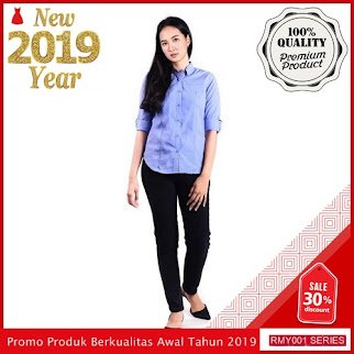 RMY070J32 Jeje Jeans Kemeja Roll Keren Up Biru BMGShop