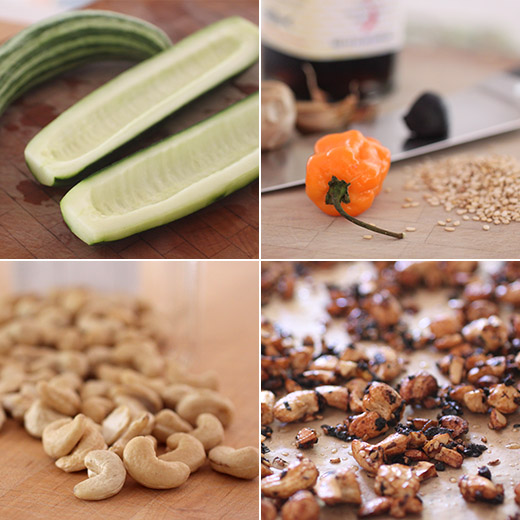lisa is cooking Cucumber Umeboshi Salad with Cashew Crunch