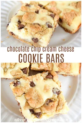 chocolate chip cream cheese cookie bars recipe