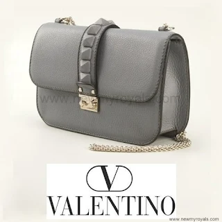 Crown Princess Victoria carries Valentino Gray Glam Lock Shoulder Bag