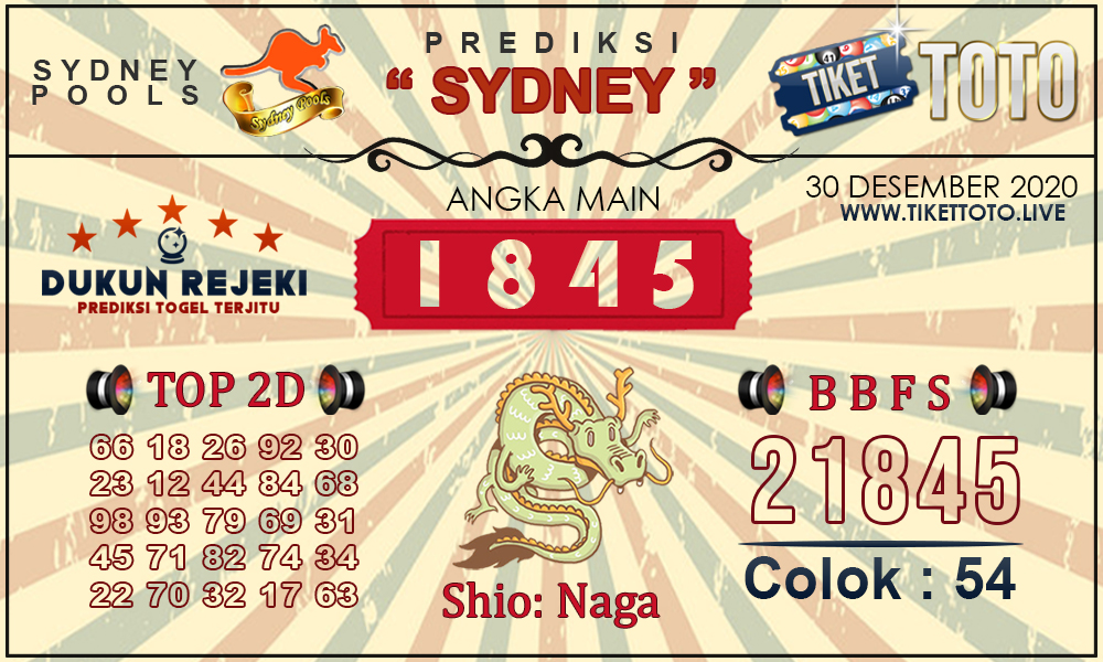 Prediksi Togel SYDNEY TIKETTOTO 30 DESEMBER 2020