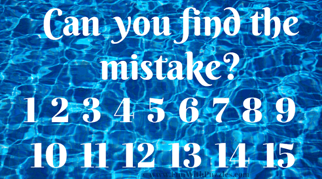 Can you find the mistake 1 2 3 4 5 6 7 8 9 10 11 12 13 14 15