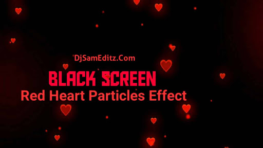 Black Screen Red Heart Particles Effect