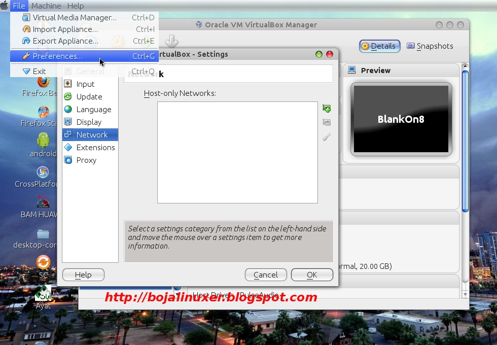 Setting Network Di VirtualBox