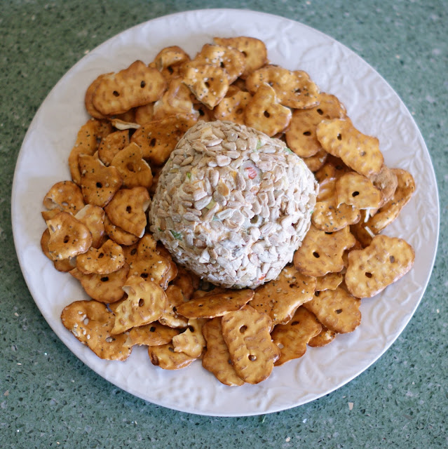 Alice and the Mock Turtle Sunflower Cheese Ball with Olives