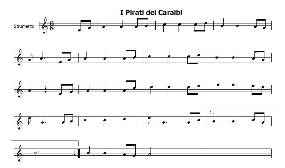 Musica e spartiti gratis per flauto dolce I Pirati dei Caraibi Musica e spartiti gratis per flauto dolce I Pirati dei Caraibi