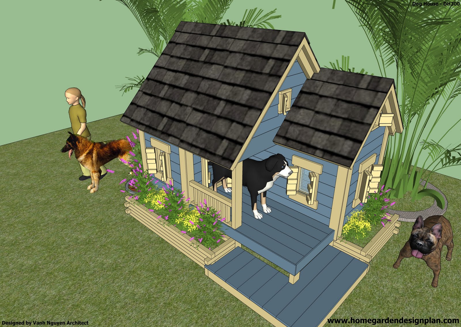home garden plans: News: DH300 - Dog House Plans Free - How to Build 