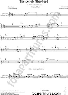  Saxofón Alto y Sax Barítono Partitura de Pastorcillo Solitario Sheet Music for Alto and Baritone Saxophone Music Scores