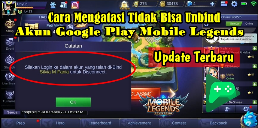 Update Cara Mengatasi Tidak Bisa Unbind Akun Mobile Legends