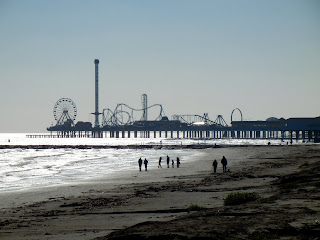 View of the Pleasure Pier off of the Galveston seawall
