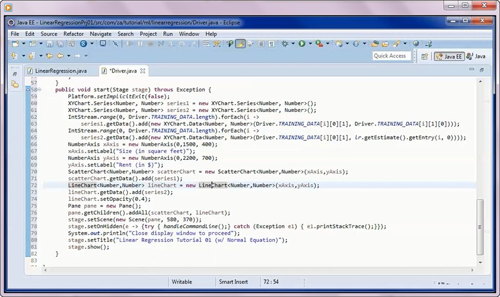 Prototype Project Linear Regression w/ Java & Normal Equation (01)