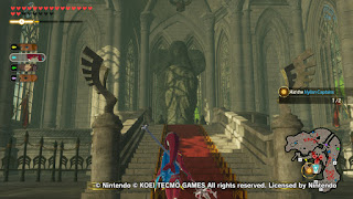 Mipha standing in front of the Goddess Statue in the Temple of Time