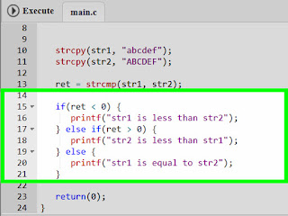 Program to Compare Strings in C برنامج لمقارنة السلاسل في لغة سي