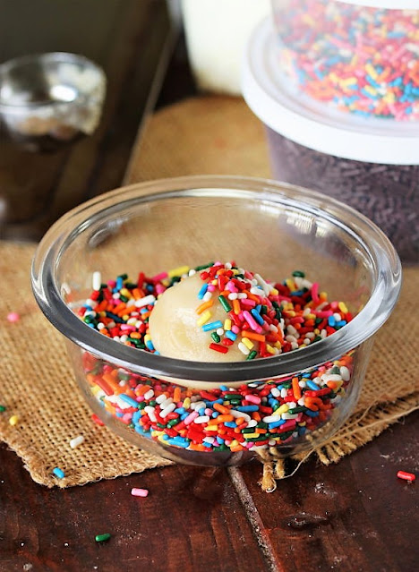 Sprinkle Sugar Cookies Rolling Dough Ball in Sprinkles Image