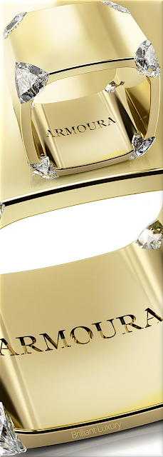 ♦Armoura award-winning Trilliant diamond ring in 18k yellow gold with eight trilliant-cut diamonds #jewelry #armoura #brilliantluxury ♦Armoura award-winning Trilliant diamond ring in 18k yellow gold with eight trilliant-cut diamonds #jewelry #armoura #brilliantluxury